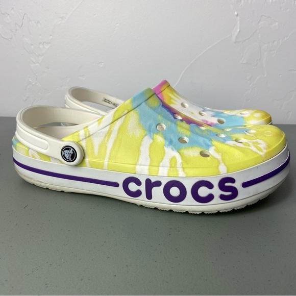 Crocs Bayaband Tie Dye Clogs Slip On Men's 11 - Picture 1 of 10